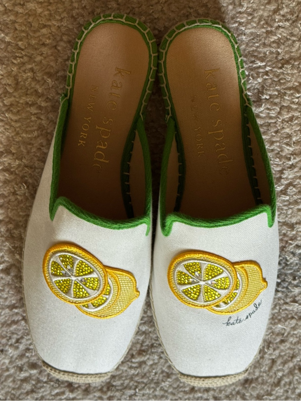NEW Kate Spade Azura Lemons Espadrille Mules - Picture 8 of 10